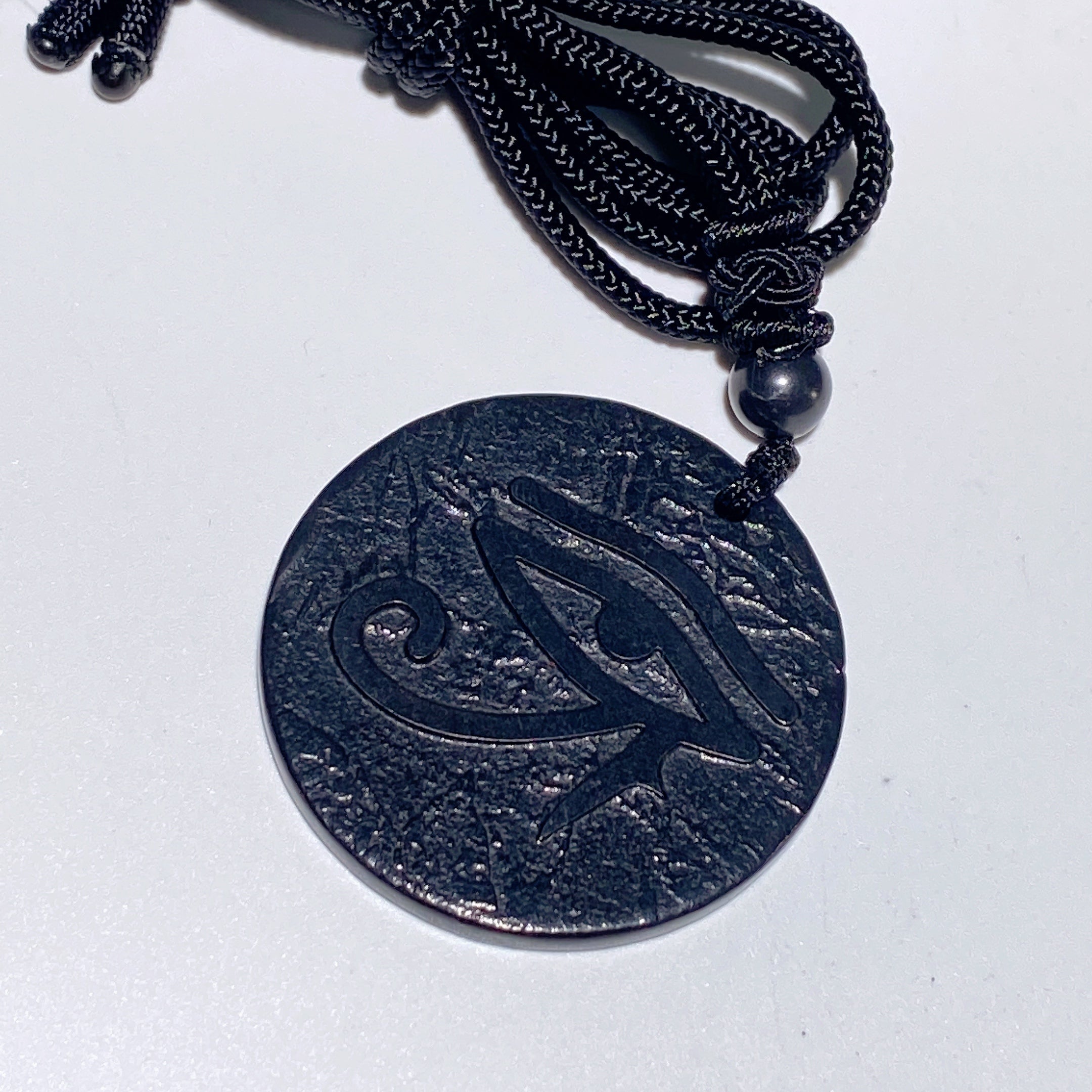 Schungite Spiritual Protection Necklace Round Cross Point 35mm