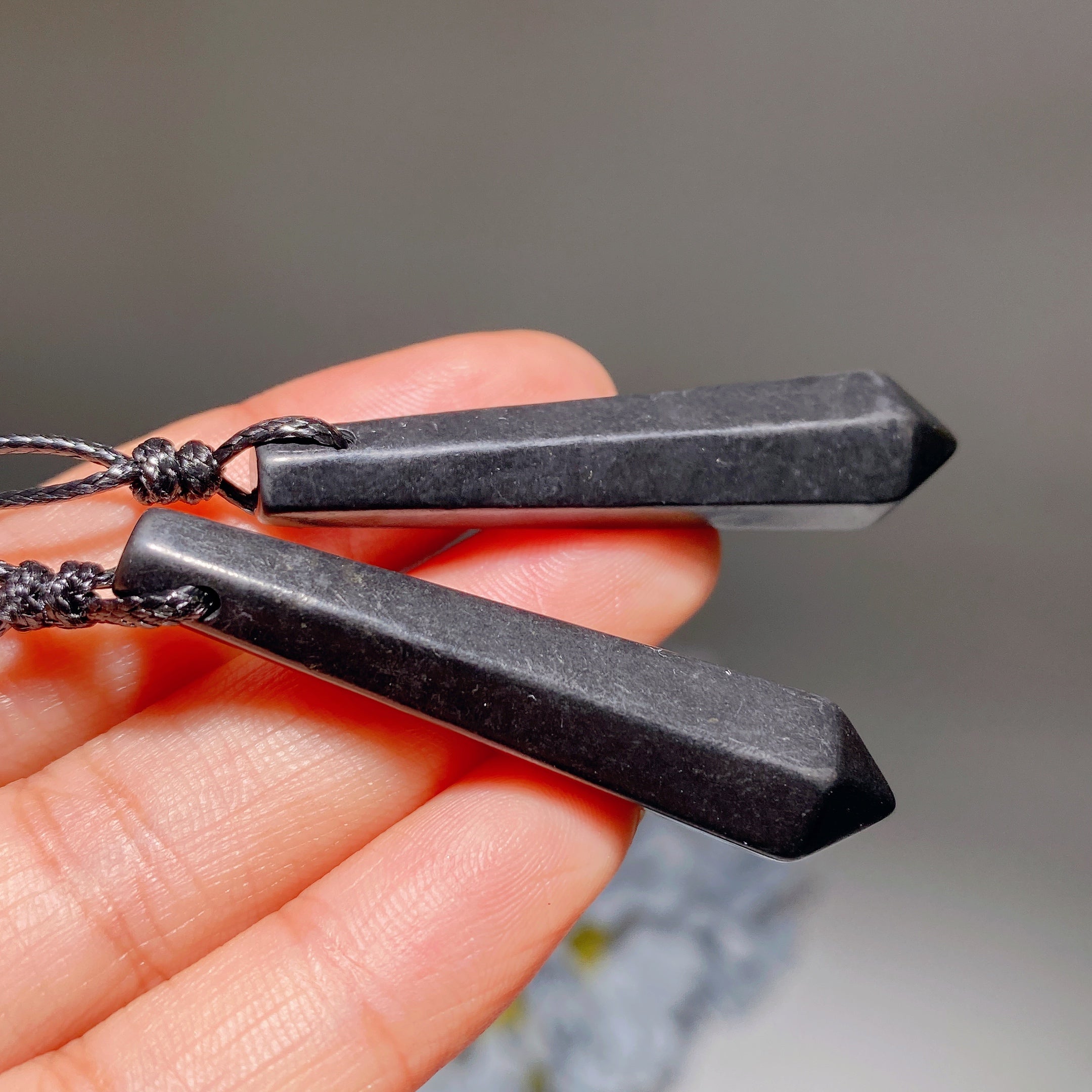 Schungite Spiritual Protection Necklace Round Cross Point 35mm