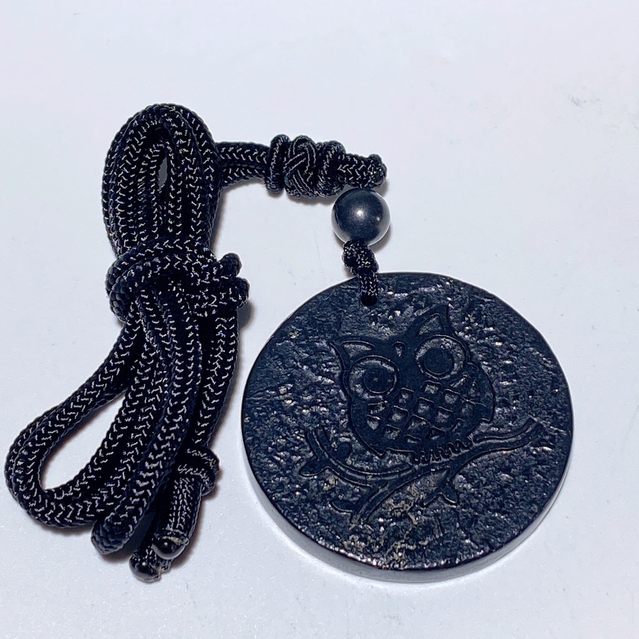 Schungite Spiritual Protection Necklace Round Cross Point 35mm