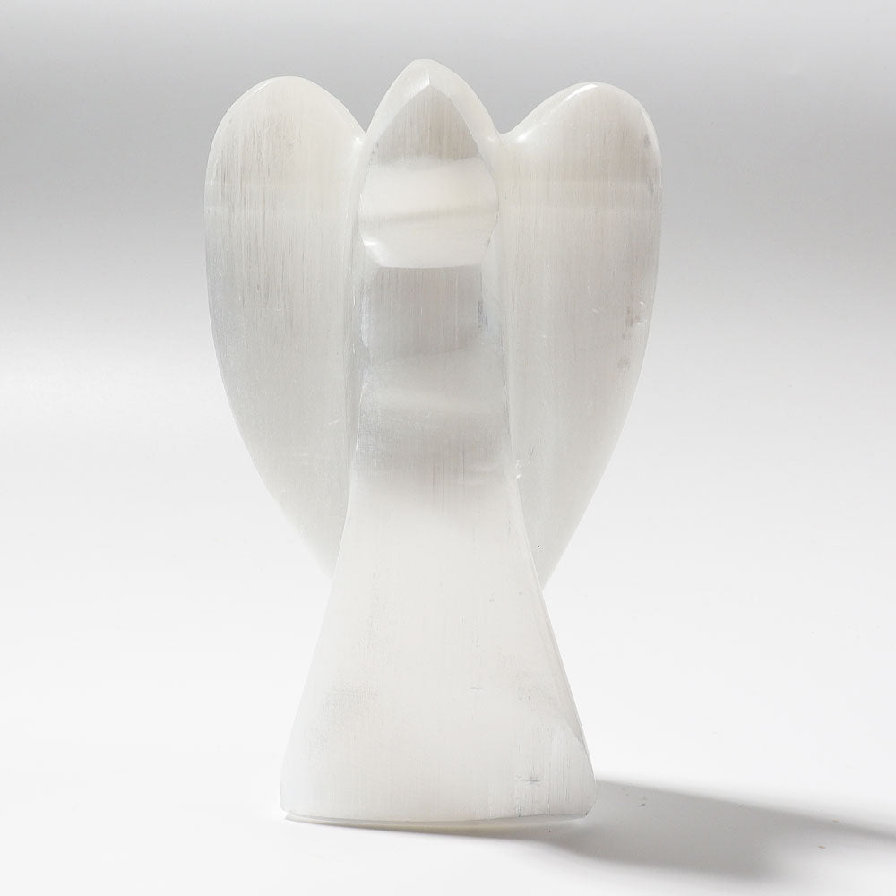 Selenite Crystal Angel Carving 5.8 Inch Healing Statue