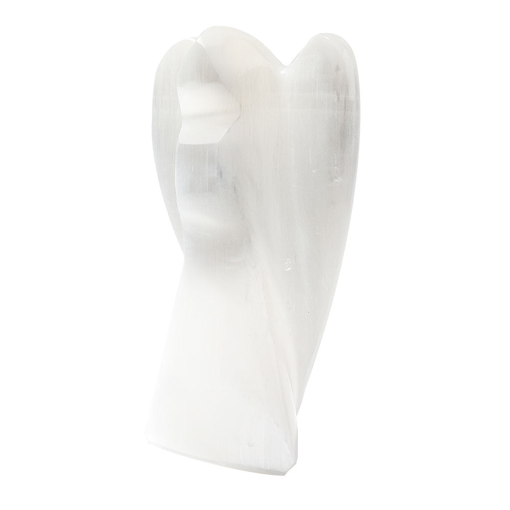 Selenite Crystal Angel Carving 5.8 Inch Healing Statue
