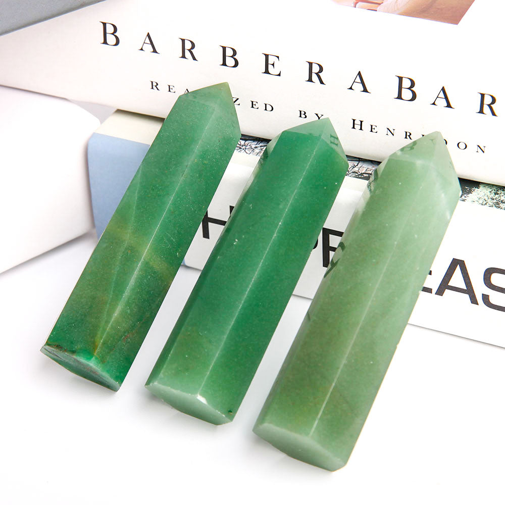 Ensemble de 3 pointes de cristal d'aventurine de 2,9 à 3,3 pouces