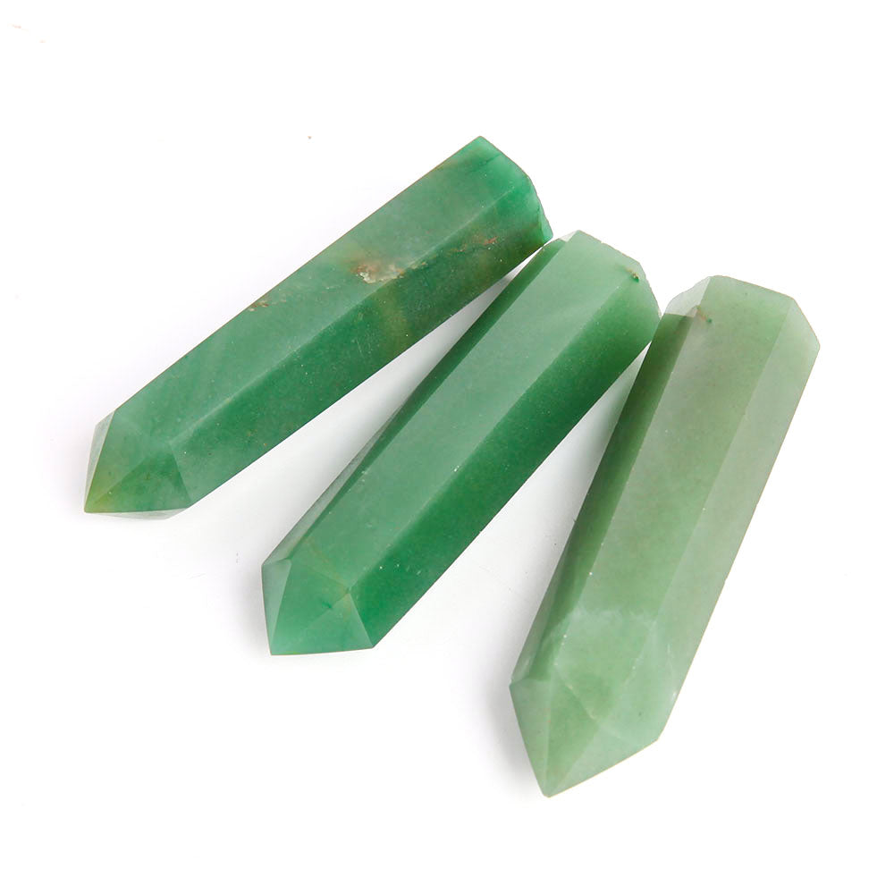 Ensemble de 3 pointes de cristal d'aventurine de 2,9 à 3,3 pouces