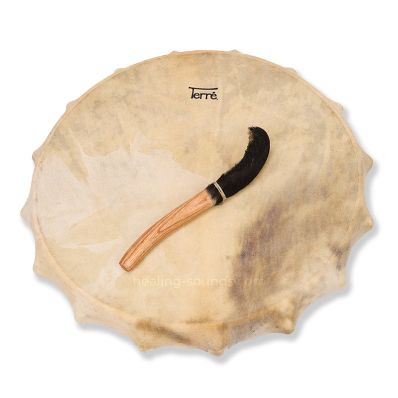 Tambour à cadre chamanique Yakut fait main de 22,5 pouces