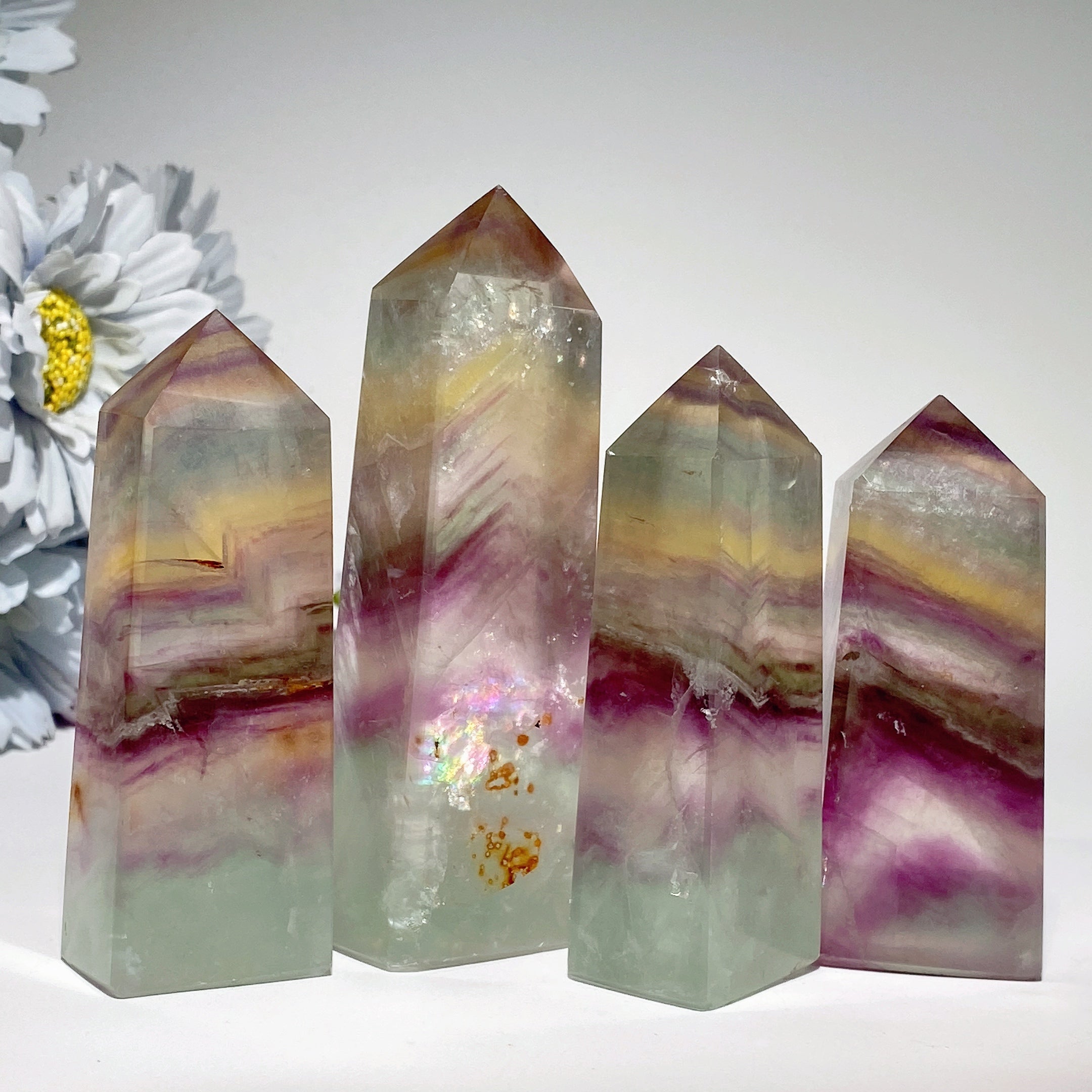 Silk Fluorite 2.0-4.5 inch Crystal Healing Point
