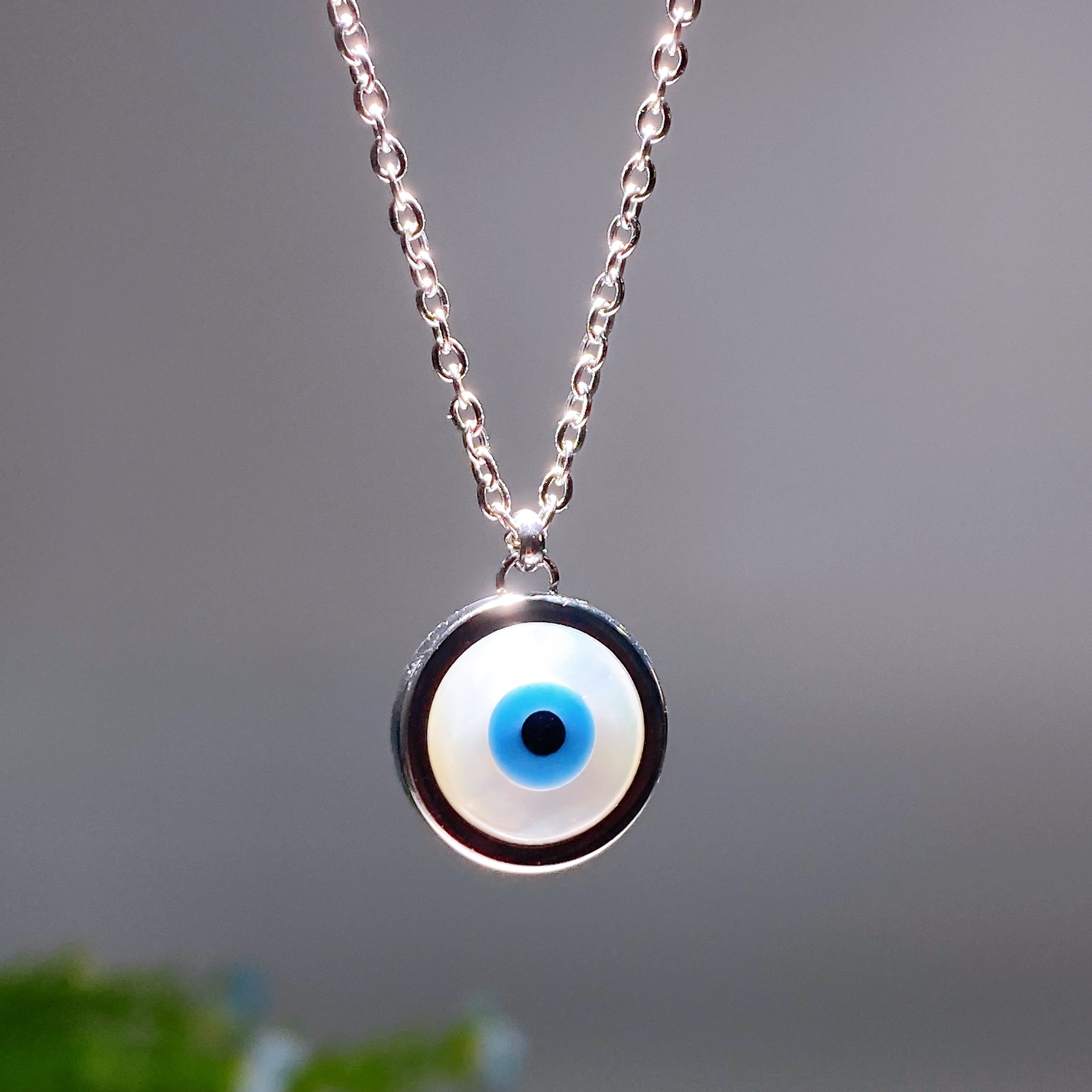 Collier anti-mauvais œil en argent de 28 cm pour la protection
