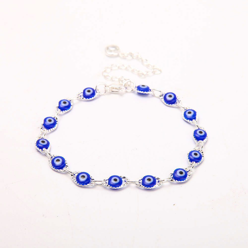 Bracelet de protection contre le mauvais œil en argent 26 cm léger