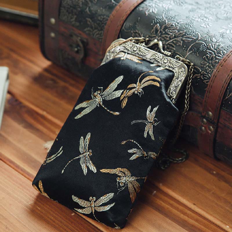 Petit sac bandoulière à chaîne en métal motif libellule | Sacs de yoga