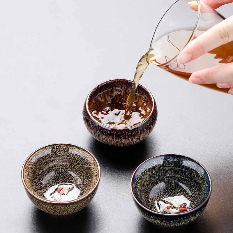 Petite tasse à thé en céramique Jianzhan pour poisson koï, 60 ml