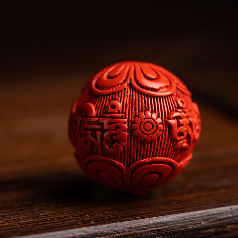 Porte-clés de protection Om Mani Padme Hum en bois de santal rouge à petites feuilles