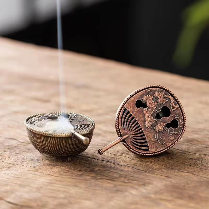 Petit mini brûleur d'encens en alliage de cuivre en forme de gourde