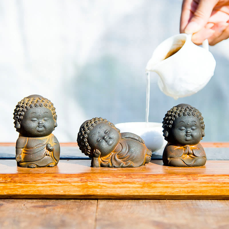 Petite statue de Bouddha debout 7,5 cm Décoration en résine de fer