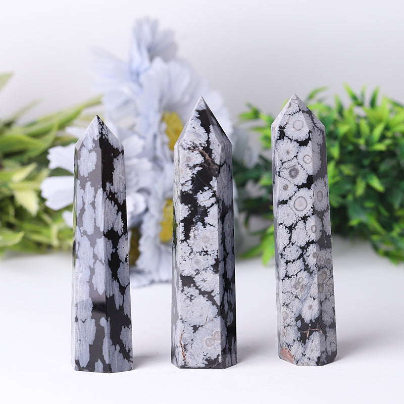 Snowflake Obsidian Crystal Tower 2.5-4 Inch for Chakra Balance
