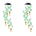 Carillon Solaire LED Étanche IP65 - Décoration Extérieur Avec Soleil/Lune/Étoiles, 75cm, Éclairage Automatique - 12