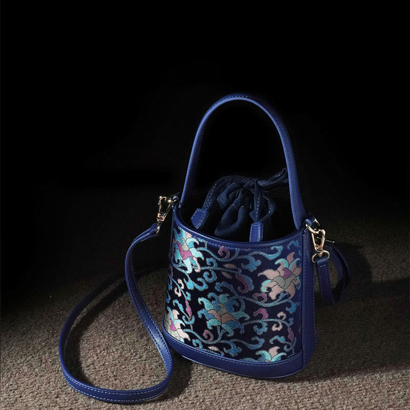 Accessoires spirituels en brocart Song | Sac bandoulière rétro Lotus