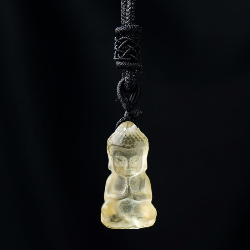 Collier en cristal de Bouddha spirituel avec améthyste et citrine