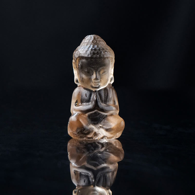 Collier en cristal de Bouddha spirituel avec améthyste et citrine