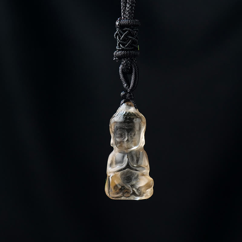 Collier en cristal de Bouddha spirituel avec améthyste et citrine
