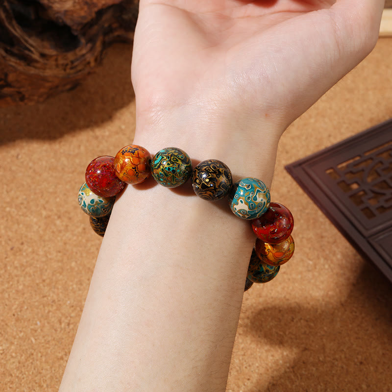 Bracelet calme en perles de laque naturelle spirituelle 16 mm