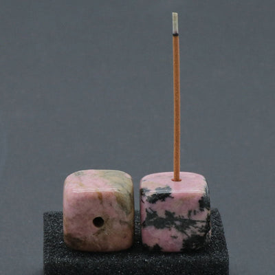 Porte-encens carré en pierre de quartz naturel