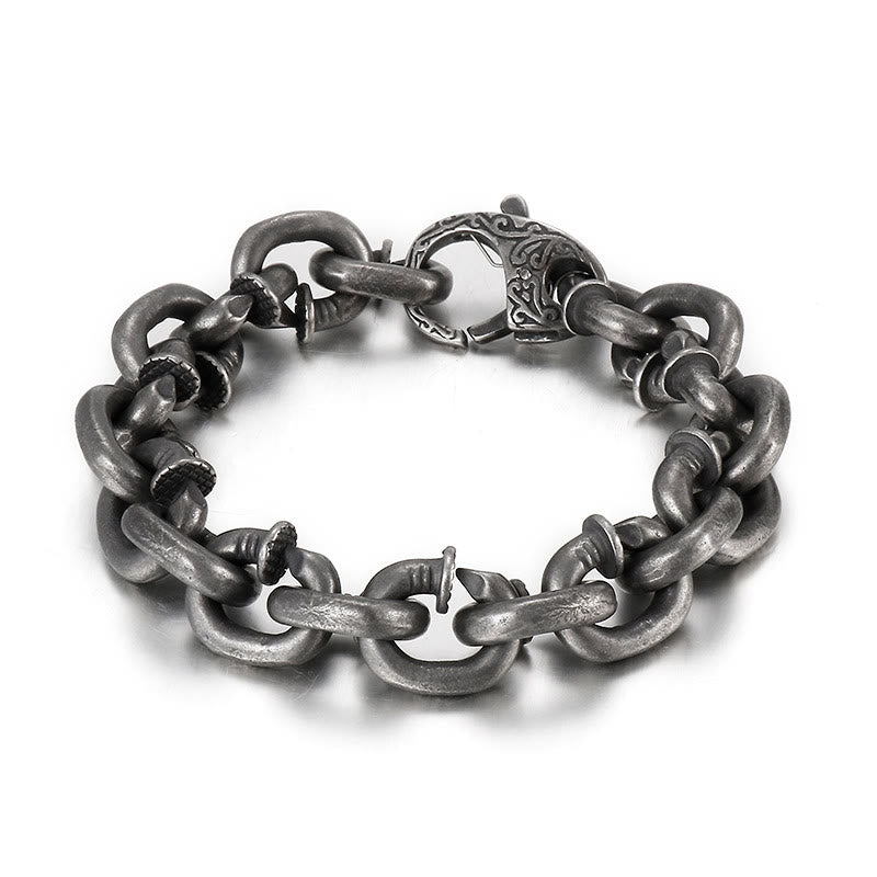 Bracelet spirituel en acier titane à rivets carrés pour l'équilibre