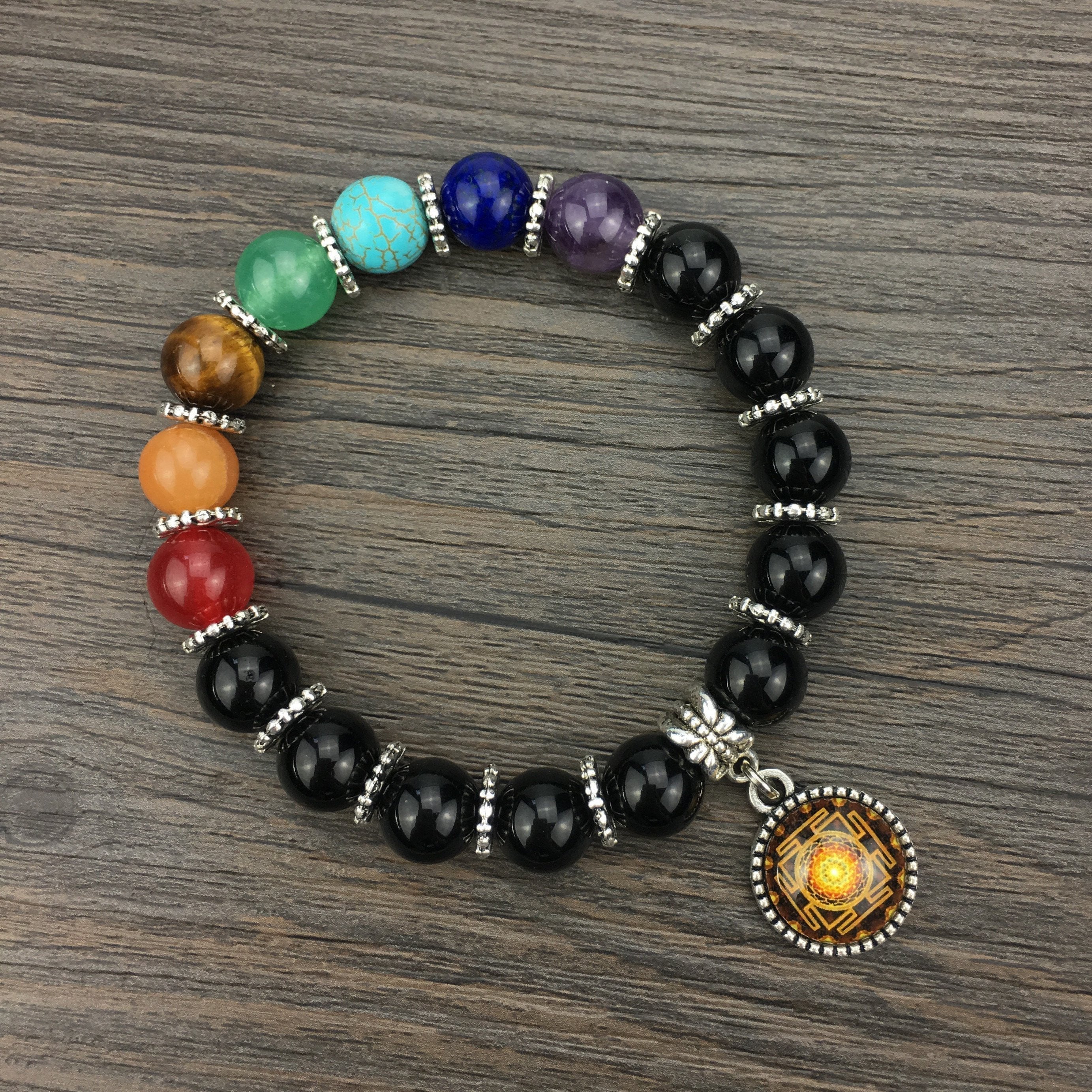 Bracelet de guérison énergétique des chakras Sri Yantra