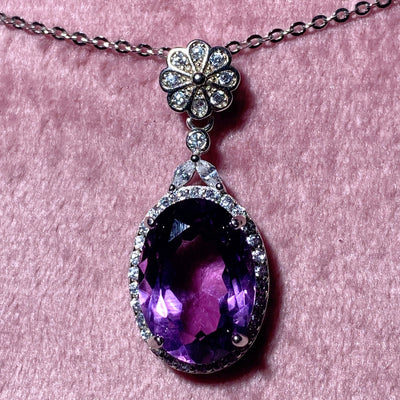 Pendentif en argent sterling avec améthyste pour la guérison et la méditation