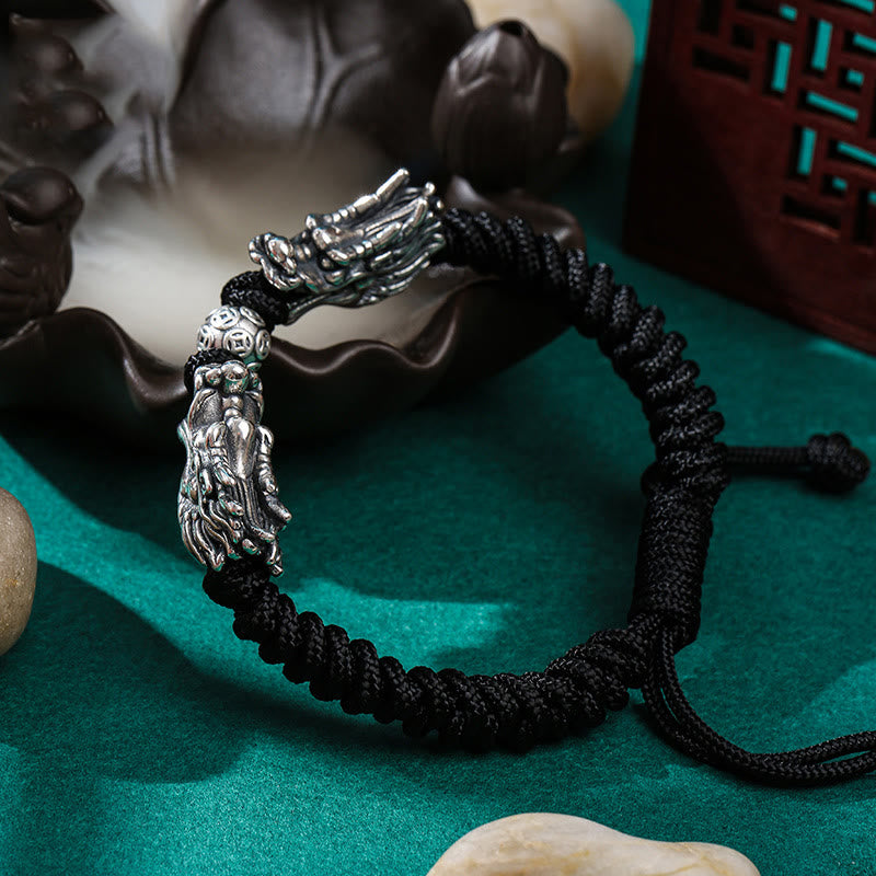 Bracelet double dragon en argent sterling | Chance et protection