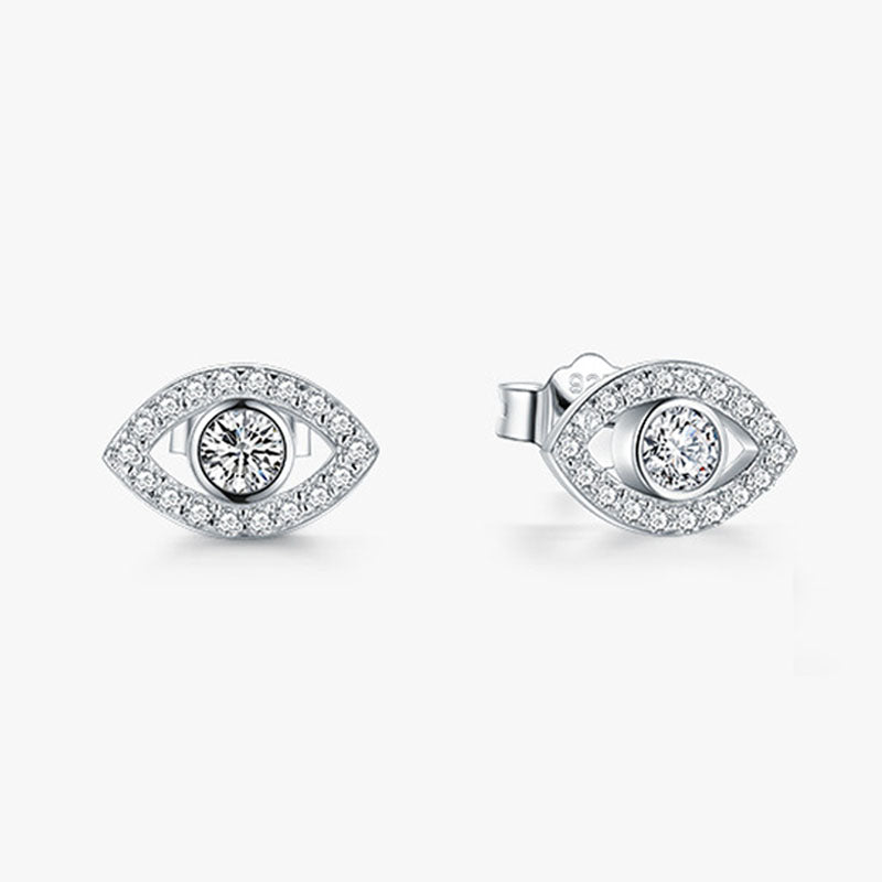 Boucles d'oreilles à tige en argent sterling contre le mauvais œil
