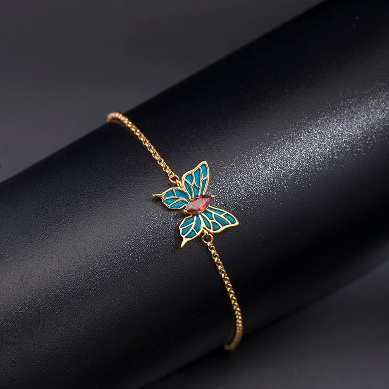 Bracelet Feng Shui Papillon Amour en Argent Sterling