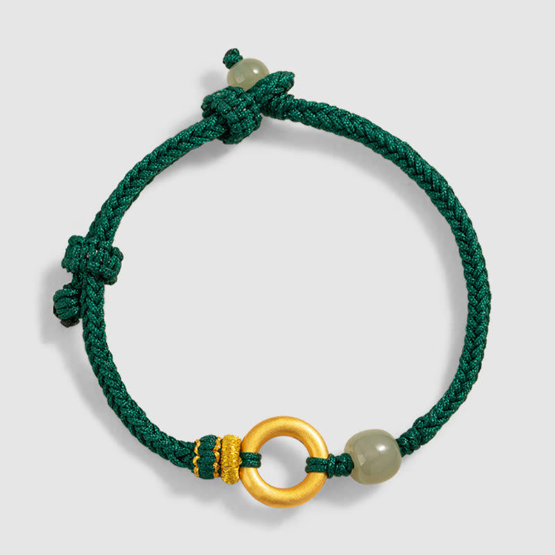 Bracelet en argent sterling et jade Hetian pour la paix et la chance