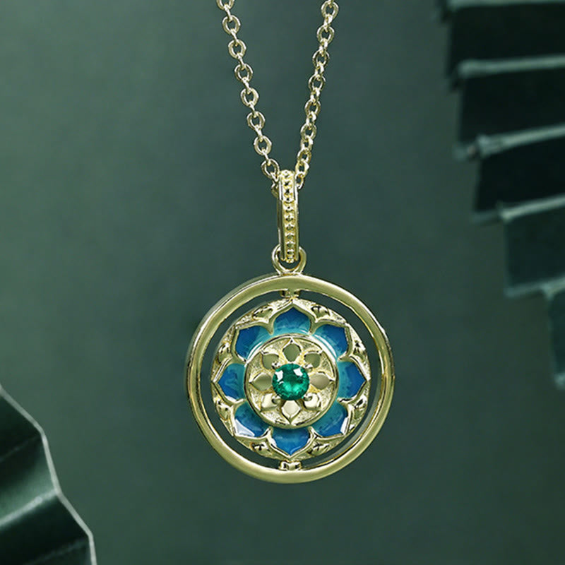 Collier Lotus en argent sterling 18,5 mm pour l'illumination