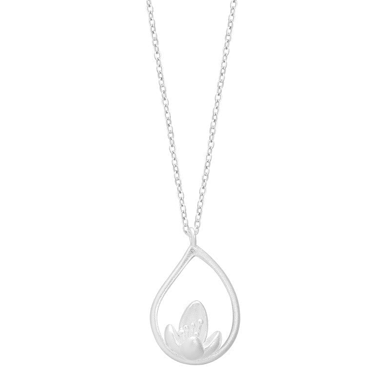 Collier Lotus en argent sterling pour la renaissance et l'illumination