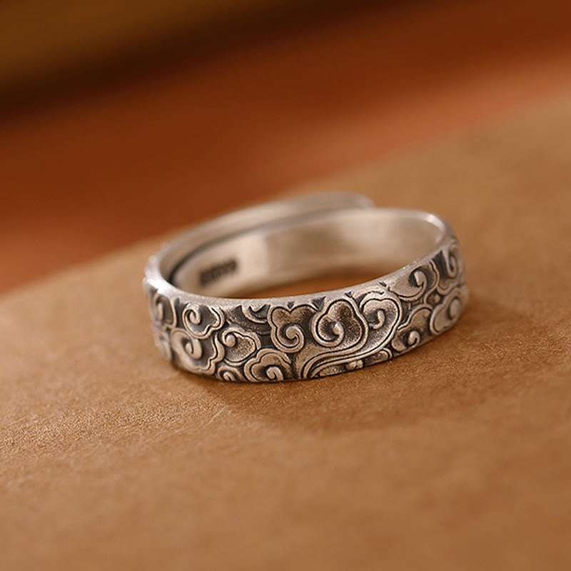 Bague Lotus en argent sterling avec motif de fleur de lotus de l'illumination