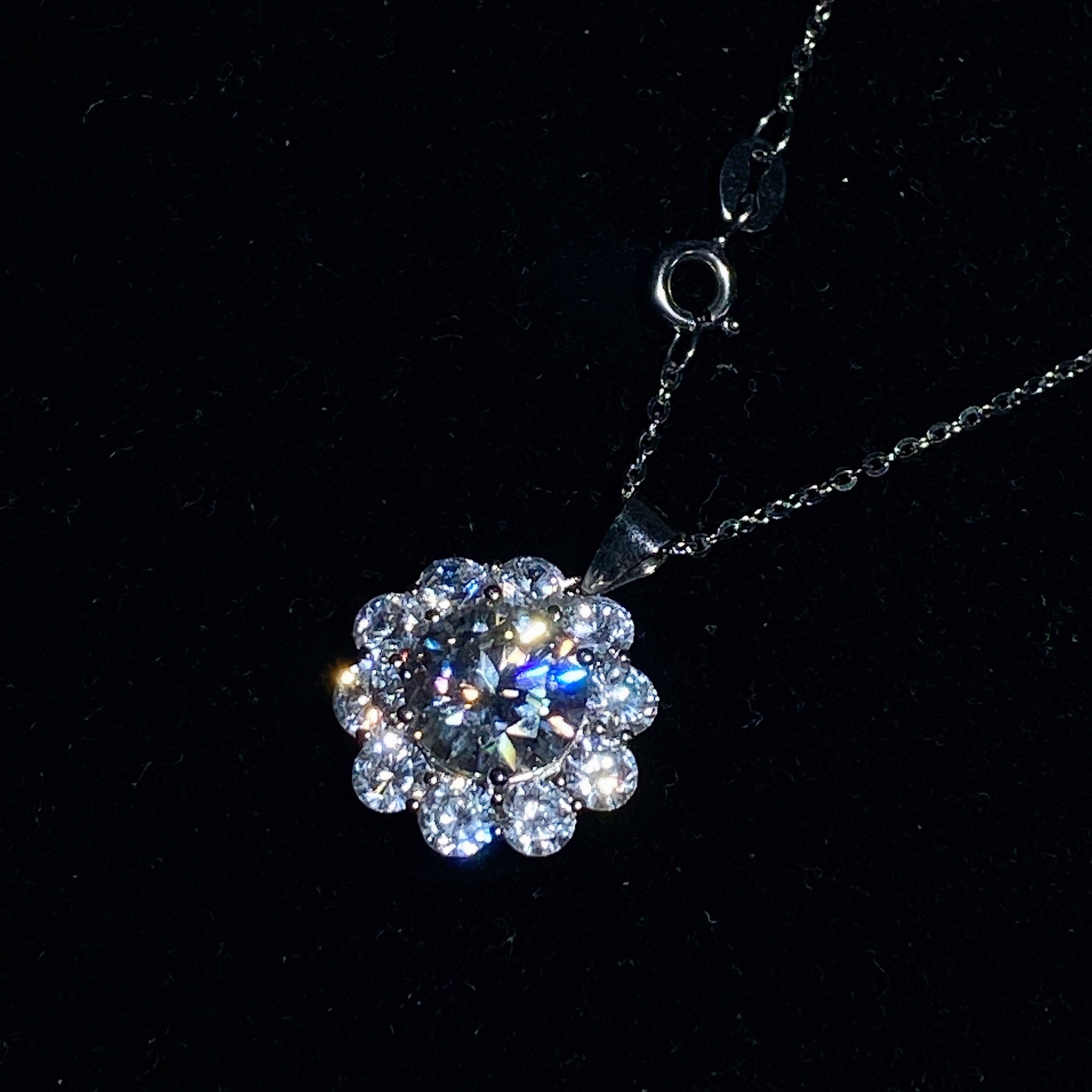 Sterling Silver Moissanite Pendant 1-5ct Spiritual Healing