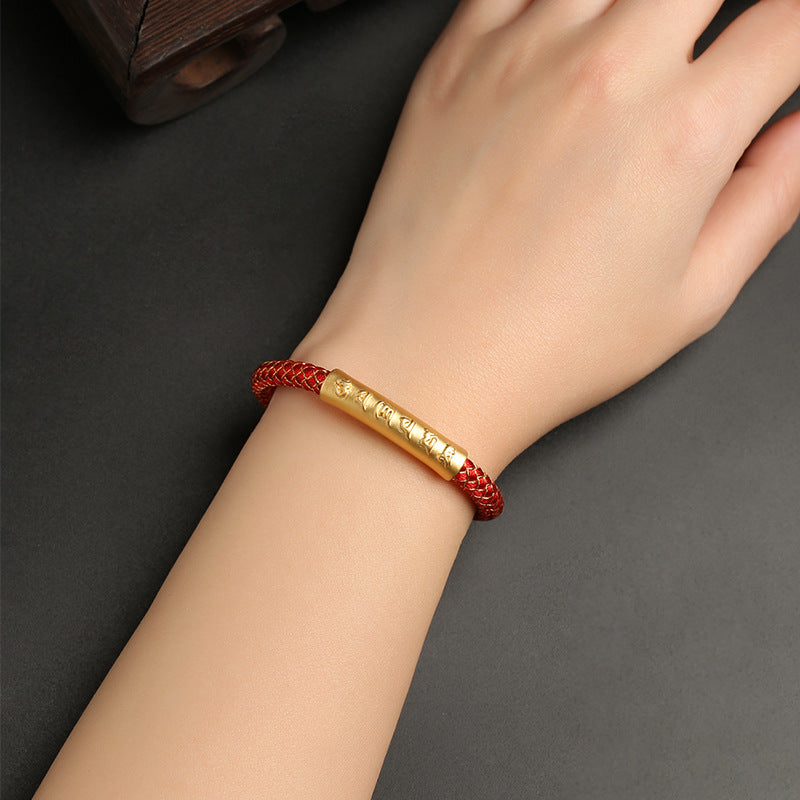 Bracelet de protection Om Mani Padme Hum en argent sterling
