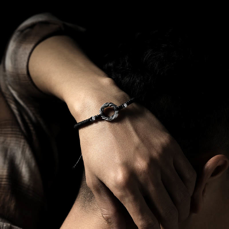 Bracelet de protection en argent sterling avec boucle de paix