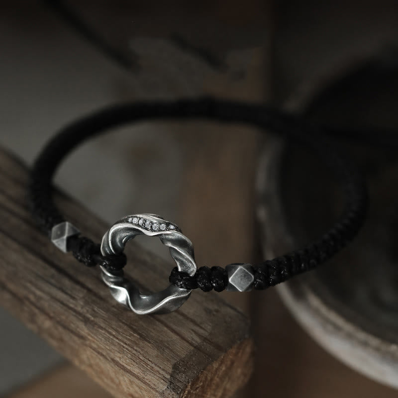 Bracelet de protection en argent sterling avec boucle de paix