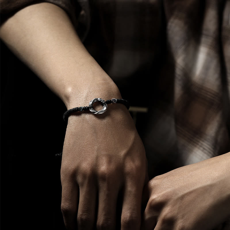 Bracelet de protection en argent sterling avec boucle de paix