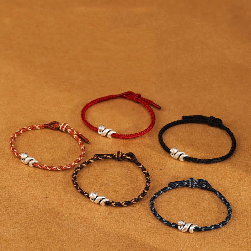 Bracelet de protection serpent en argent sterling