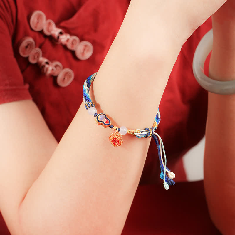 Bracelet de bénédiction en argent sterling avec gourde spirituelle 15-19 cm