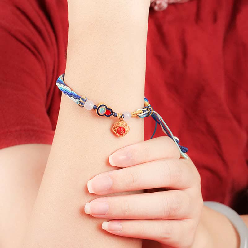 Bracelet de bénédiction en argent sterling avec gourde spirituelle 15-19 cm