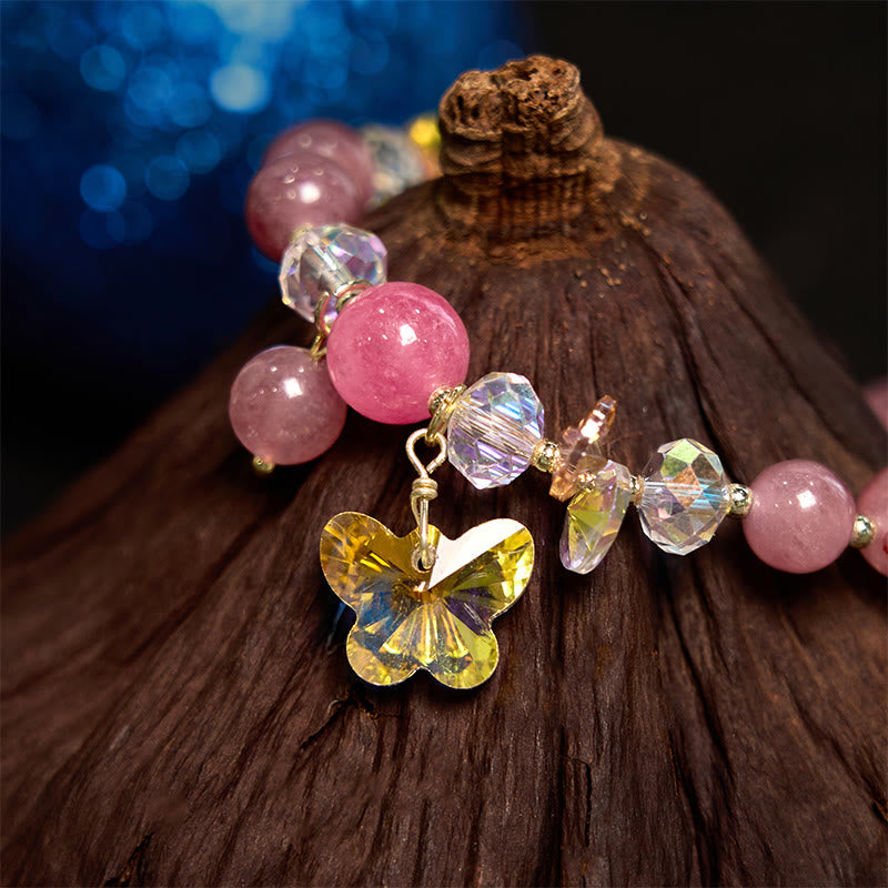 Bracelet d'amour en quartz fraise - Guérison émotionnelle