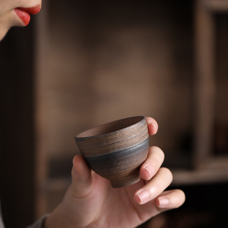 Tasse à thé en céramique rayée 80 ml | Bol Zen Decor