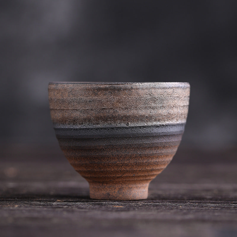 Tasse à thé en céramique rayée 80 ml | Bol Zen Decor