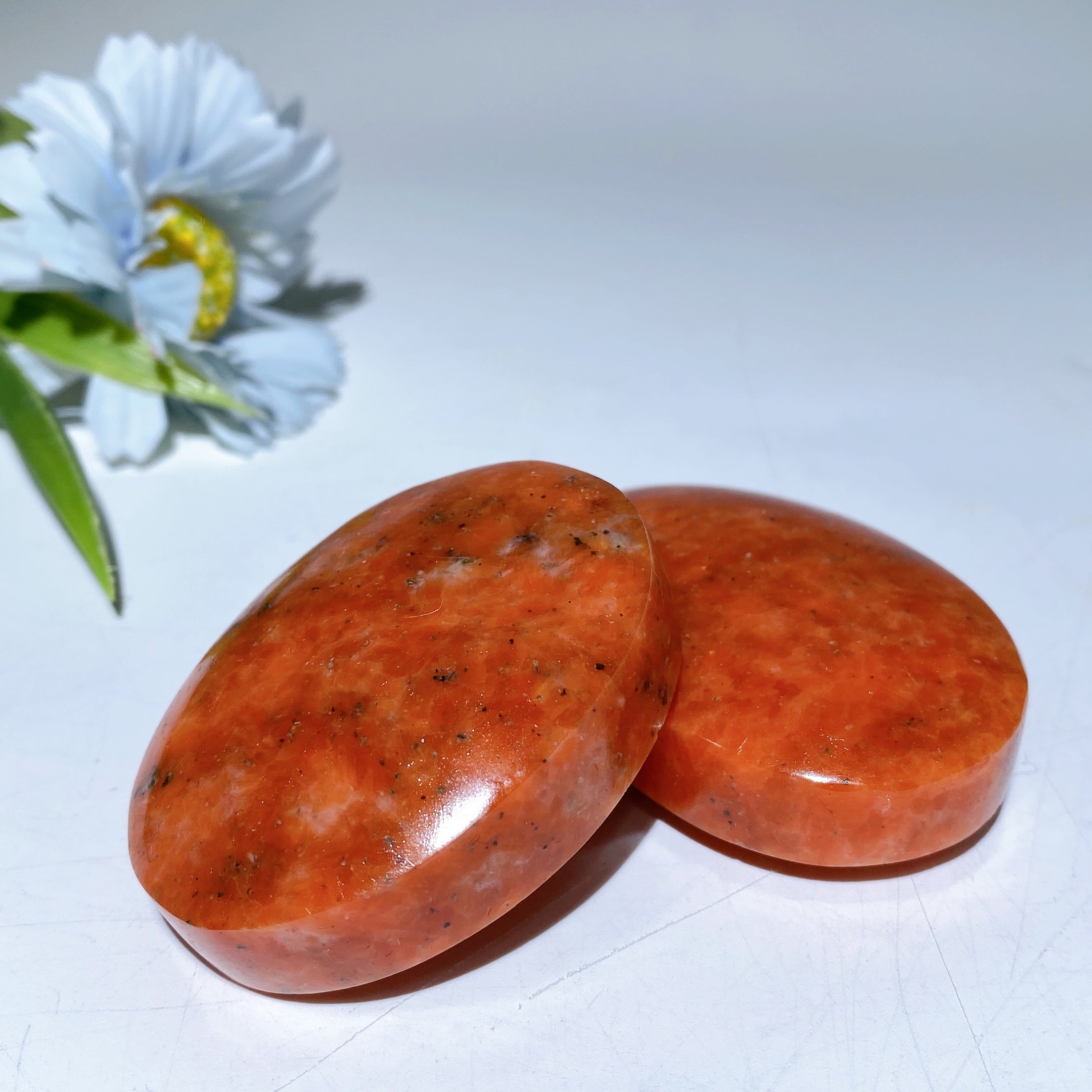 Sunstone Crystal Heart & Palm Figurines 1.8-2.2 inches