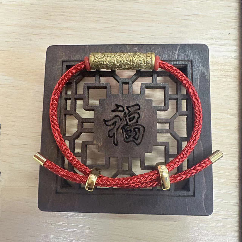 Bracelet tressé Tai Sui Protection Rouge 14-20 cm
