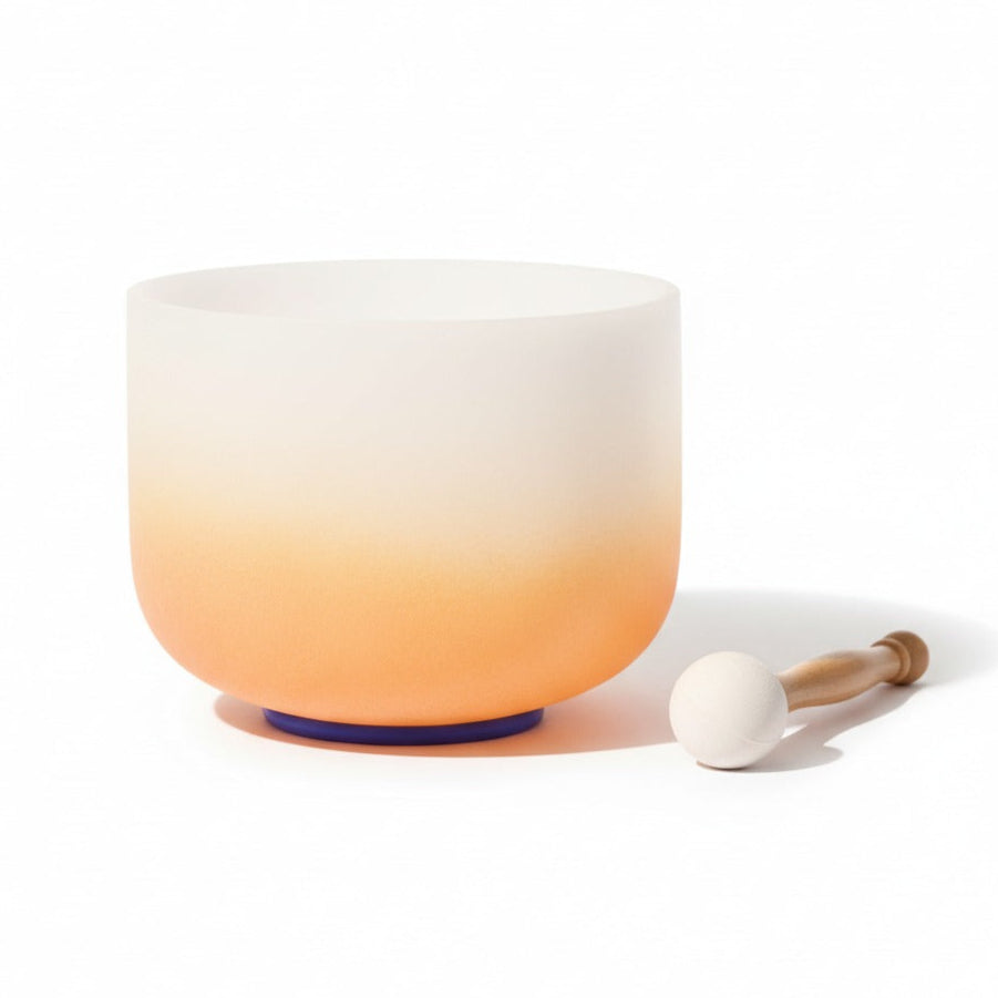 Bol chantant en cristal - Bol sonore pour chakra sacré - Bol de méditation note D pour la guérison
