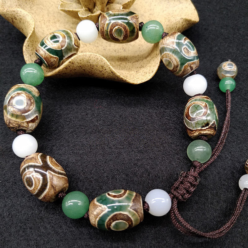 Bracelet en agate à trois yeux pour la chance et la protection