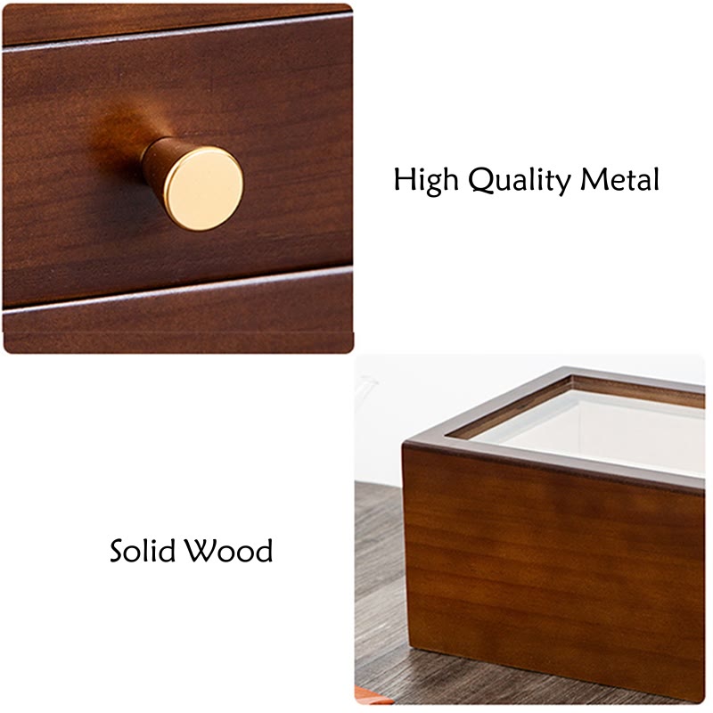Coffret à bijoux en bois massif à trois niveaux avec tiroir | Rangement spirituel